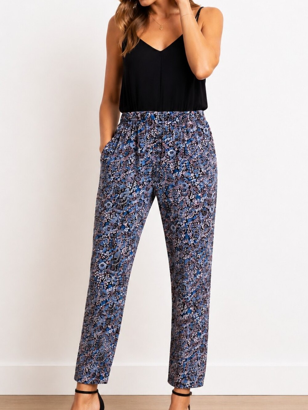 Maeve Anthropologie Floral Harem Jumpsuit Women's Size 14 Boho Viscose Cami